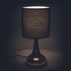 Lampe touch en métal doré 32.5 cm Noir