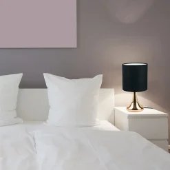 Lampe touch en métal doré 32.5 cm Noir