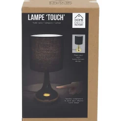 Lampe touch en métal doré 32.5 cm Noir