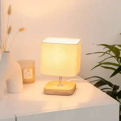 Lampe Toxey - bois et ivoire H21 cm - Atmosphera