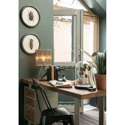 Lampe trépied en métal marron 25.5x25.5x45.5 cm