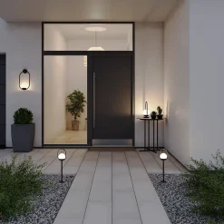 Lampes à piquer extérieures Ruble LED intégrée 3 x 100 lm IP44 GoodHome noir vendue par 3 pièces