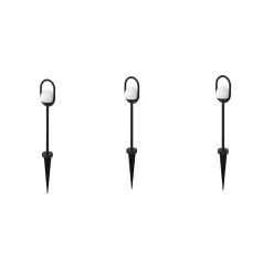 Lampes à piquer extérieures Ruble LED intégrée 3 x 100 lm IP44 GoodHome noir vendue par 3 pièces