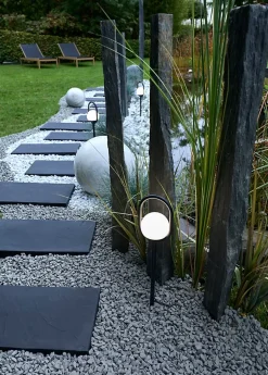 Lampes à piquer extérieures Ruble LED intégrée 3 x 100 lm IP44 GoodHome noir vendue par 3 pièces