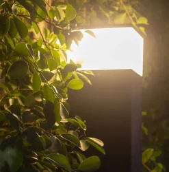 Lampes d'extérieur LED 'Vigo' en métal et plastique anthracite, avec LED intégrée, lampe d'allée