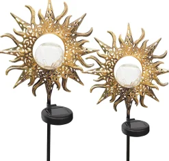 Lampes Solaires De Jardin Avec Pique, Lot De 2, Deco Jardin Exterieur Pour Terrasse