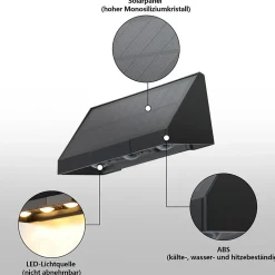 Lampes solaires d'extérieur NETTLIFE - 2 appliques murales solaires d'extérieur à LED, blanc chaud 3 000 K