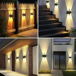 Lampes Solaires D'extérieur - 4 Appliques Solaires Clôture Terrasse Balcon