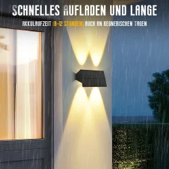 Lampes Solaires D'extérieur - 4 Appliques Solaires Clôture Terrasse Balcon