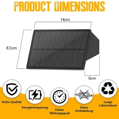 Lampes solaires NETTLIFE pour mur extérieur - 2 appliques solaires extérieures, éclairage extérieur, lumière blanche chaude