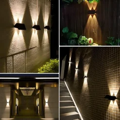 Lampes Solaires Pour Mur Extérieur - 2 Appliques Murales Solaires Blanc