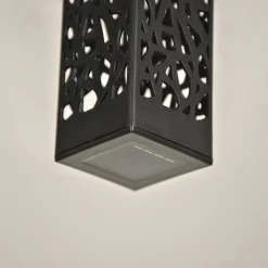 Lanterne carrée à piquer d'extérieur solaire LED integrée Macapa noir 0.12W