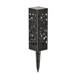 Lanterne carrée à piquer d'extérieur solaire LED integrée Macapa noir 0.12W