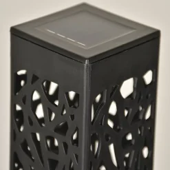 Lanterne carrée à piquer d'extérieur solaire LED integrée Macapa noir 0.12W