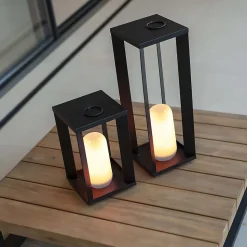 Lanterne de jardin en métal sur batterie Siroco 30 cm