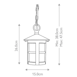 Lanterne de porche à chaîne Hereford 1 lumière -