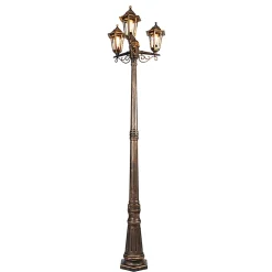Lanterne d'extérieur antique dorée 3 lumières IP44 - New Haven