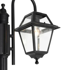 Lanterne d'extérieur classique noire 235 cm 2 lumières IP44 - Berta