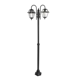 Lanterne d'extérieur classique noire 235 cm 2 lumières IP44 - Berta