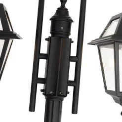 Lanterne d'extérieur classique noire 235 cm 2 lumières IP44 - Berta