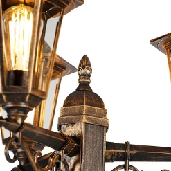 Lanterne d'extérieur intelligente dorée 3 lumières avec WiFi ST64 - New Haven