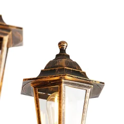 Lanterne d'extérieur intelligente dorée 3 lumières avec WiFi ST64 - New Haven