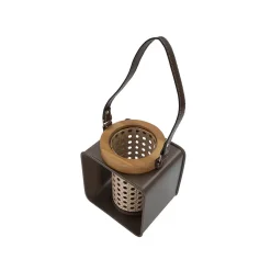 Lanterne en bois marron 16x13x20 cm