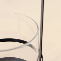 Lanterne en métal noir et verre 20x10cm