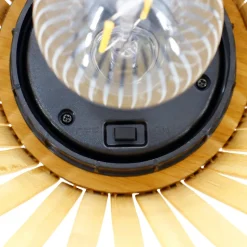 Lanterne extérieur LED à énergie solaire IP44 0.06 W blanc chaud H.33,5 x l.17,5cm bambou