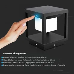 Lanterne Extérieure Solaire Noire 2W IP65 Avec Détecteur de Mouvement - Blanc Chaud 2300K - 3500K - SILAMP