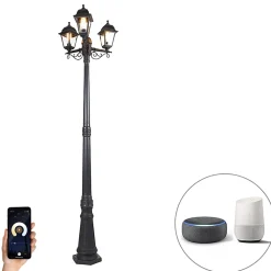 Lanterne intelligente noire 3 lumières IP44 avec Wifi ST64 - Capital