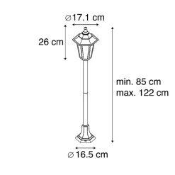 Lanterne intelligente noire 122 cm avec Wifi ST64 - New Haven