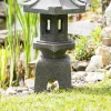 Lanterne japonaise pagode zen en pierre de lave 80 cm