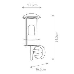 Lanterne murale 1 lumière Bruges - Acier inoxydable
