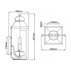 Lanterne murale Anchorage 2 lumières