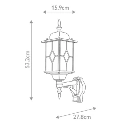 Lanterne murale avec capteur Pir Wexford 1 lumière