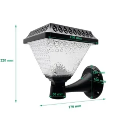 Lanterne Murale de Jardin Solaire Crépusculaire IP65 2W - Blanc Chaud 2300K - 3500K - SILAMP