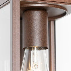 Lanterne murale d'extérieur brun rouille avec détecteur de mouvement IP44 - Charlois