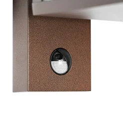 Lanterne murale d'extérieur brun rouille avec détecteur de mouvement IP44 - Charlois