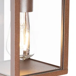 Lanterne murale d'extérieur brun rouille avec détecteur de mouvement IP44 - Charlois