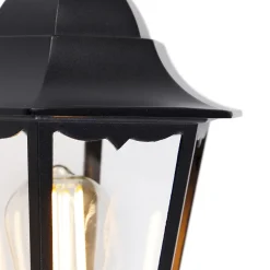 Lanterne murale d'extérieur noire avec détecteur de mouvement - La Havane IP44