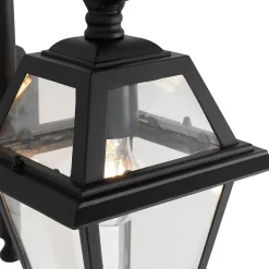 Lanterne murale d'extérieur classique noire IP44 - Berta