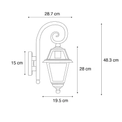 Lanterne murale d'extérieur classique noire IP44 - Berta