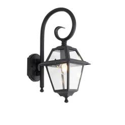 Lanterne murale d'extérieur classique noire IP44 - Berta