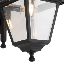 Lanterne murale d'extérieur classique noire IP44 - Berta