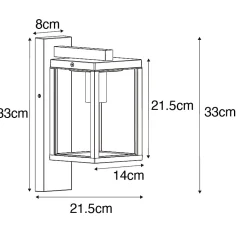 Lanterne murale extérieure intelligente noire IP44 avec Wifi ST64 - Charlois