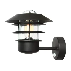 Lanterne murale Helsingor avec détecteur 1 lumière - Noir