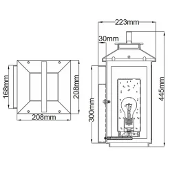 Lanterne murale moyenne Atwater 1 lumière