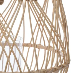 Lanterne panier Terre - bambou H31 cm - Noir- Atmosphera