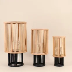 Lanterne ronde en bambou 30x13cm